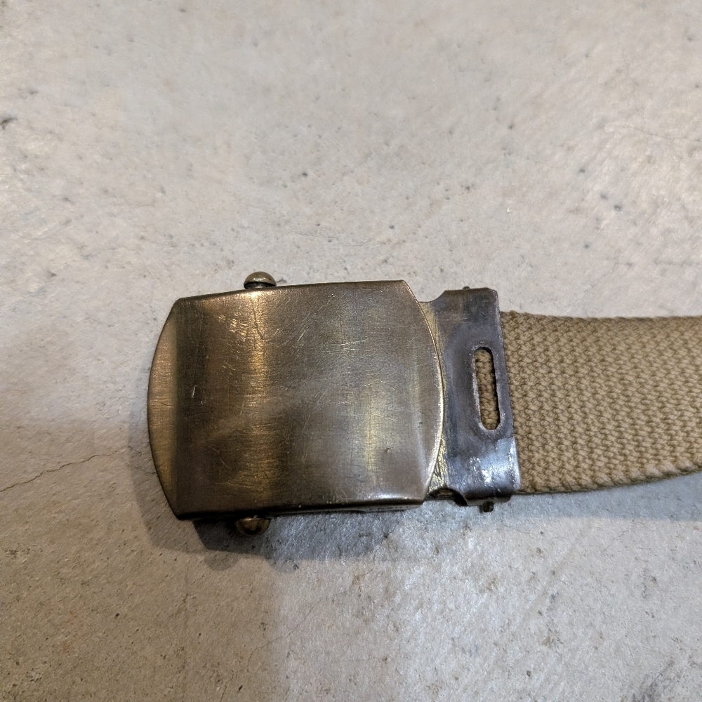 VTG WWII 1942 Officer Belt Mens 36 Brass Brown - Picture 4 of 7